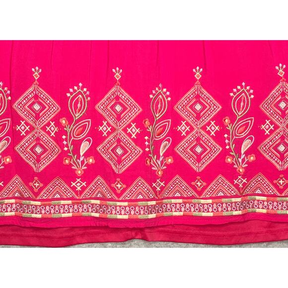 Savanna Jane women's dress pink floral embroidered midi boho lined v-neck 1X - Picture 7 of 13